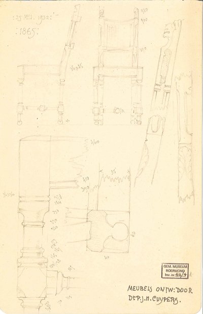 Furniture designed by Dr. P.J.H. Cuypers by Pierre Cuypers